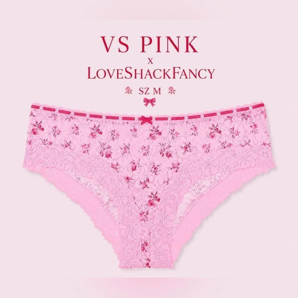 NWT SZ M PINK X LOVESHACKFANCY FLORAL CHEEKY PANTY
